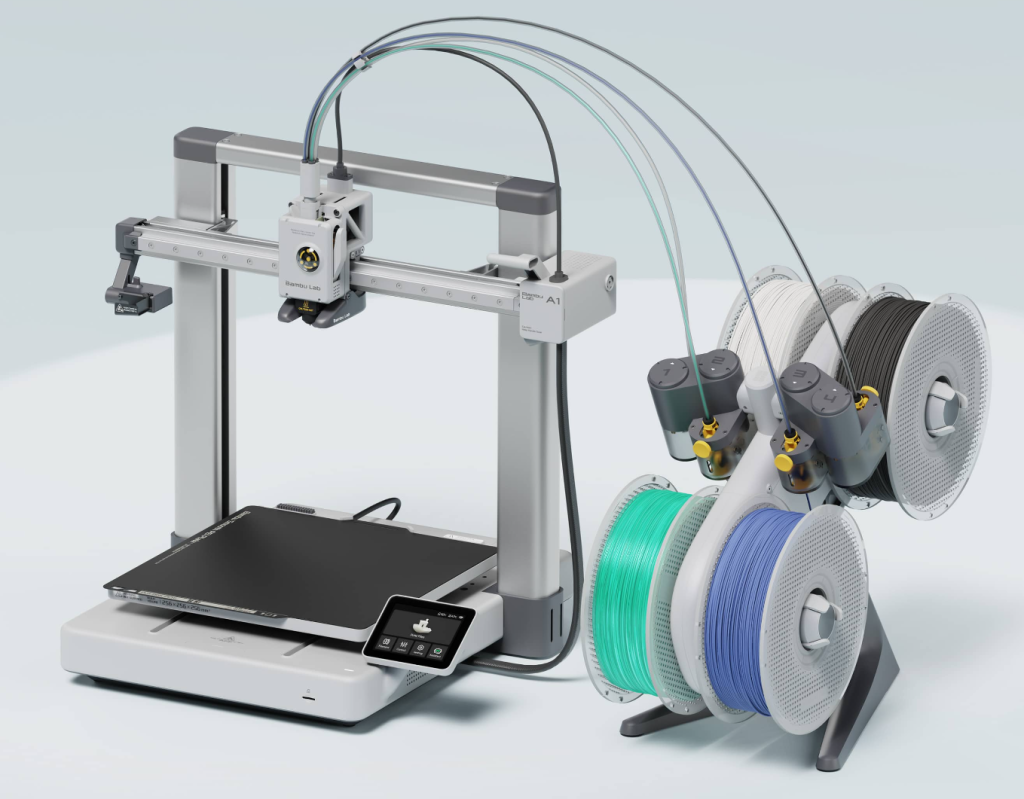 Bambu Lab A1 beginner-friendly 3D printer with open-frame design